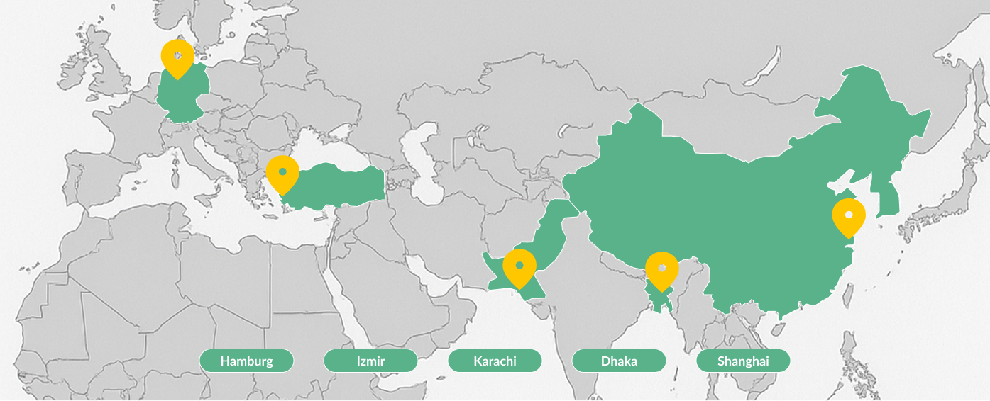 World map showing FOURSOURCE office locations